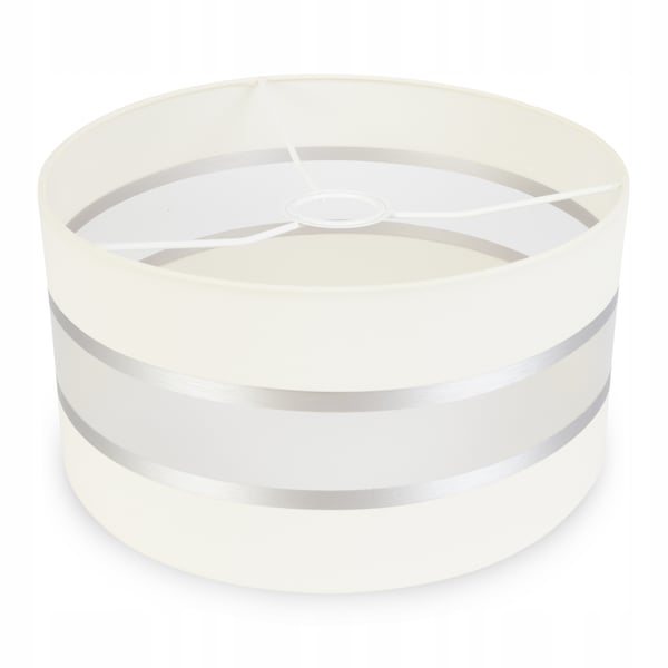 MODERNE LAMPESKÆRM 35 CM KROM STRIBE VALG AF 8 FARVER