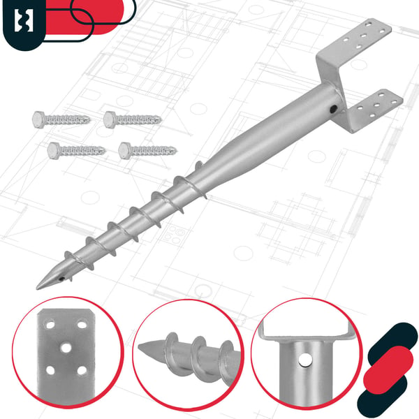 U-formet ståljordanker 141x720 mm