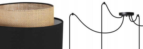 Hængende lampe, loftslysekrone, lampeskærm, boho juta