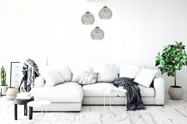 Kromhængende lampe med LED-krystal til loftet
