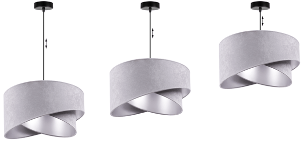 Hængende loftlampe med lysekrone og lampeskærm Glamour