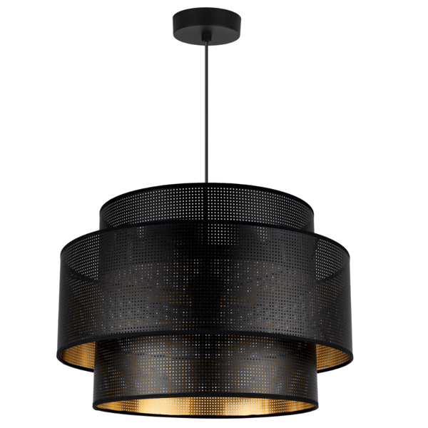 ASTI TRIO HÆNGELAMPE SORT OG GULD 45CM MESH