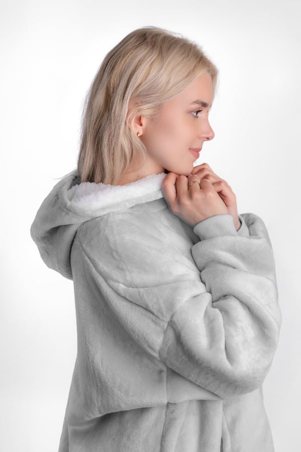 Kocobluse tv-tæppe med hætte, lang, dame-/herre-blød, unisex-badekåbe