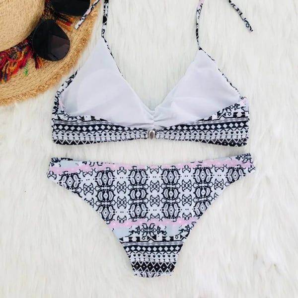 Bikini badedragt med aztekisk mønster, sæt med binding M Bikini badedragt med aztekisk mønster, sæt med binding M