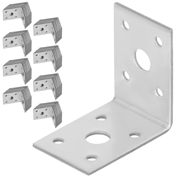 Kotarbau® Kirvesmiehen kulmaliitin ruostumatonta terästä sinkittyä 50 x 50 x 35 mm 100 kpl:n sarja Kotarbau® Kirvesmiehen kulmaliitin ruostumatonta terästä sinkittyä 50 x 50 x 35 mm 100 kpl:n sarja