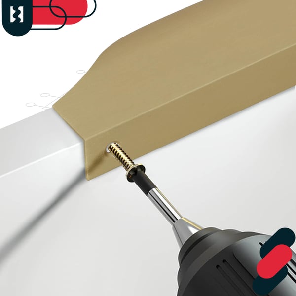 KOTARBAU Modern Edge møbelgreb aluminium mat guld 128/148 mm sæt 6 stk