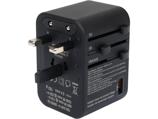UNIVERSAL REJSEADAPTER USB-C PD 65W - YT-81303