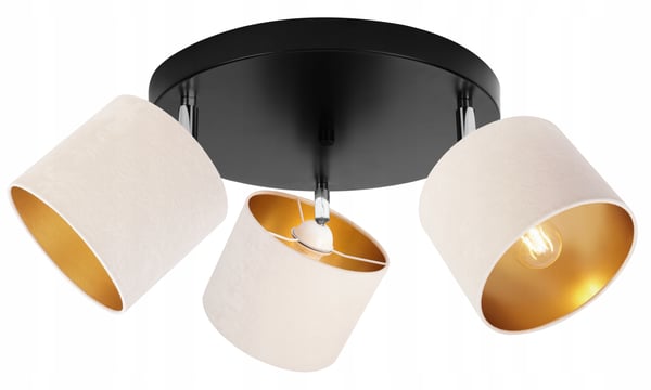 Lofthængende lampe med lysekrone i guldfløjl