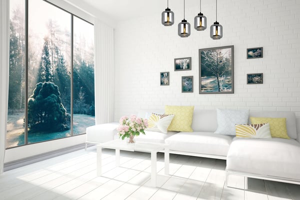 MODERNE ELEGANT HÆNGELAMPE, GLASSKÆRM