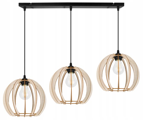 MODERN LED-TAKLAMPA I TRÄ