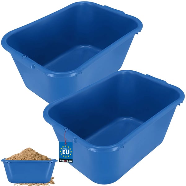 KOTARBAU® Rektangulär trädgårdscontainer Murbrukscontainer 55 l Blå 2-pack
