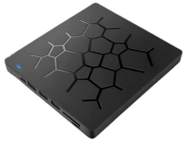 Extern CD/DVD-enhet med 4xUSB och 1xUSB-C, SD/TF-kortläsare för Win/Mac