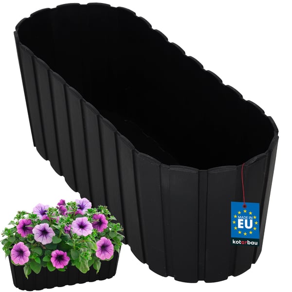 Balkongkrukslåda för blommor och örter antracit 40 cm