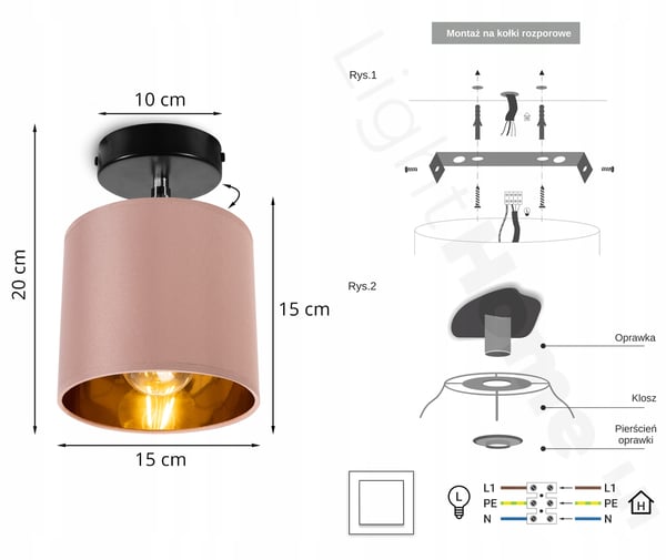 KATTOVALAISIN KULTAINEN LED-SEINÄVALAISIN