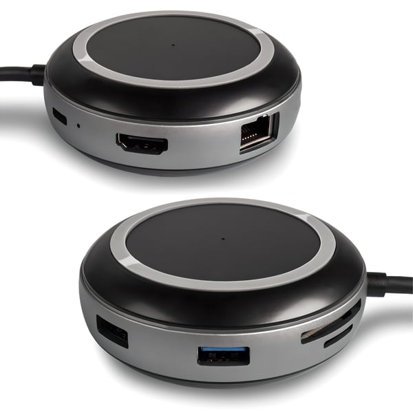 HUB USB-C - HDMI 2xUSB 3.0 PD LAN RJ45 + TRÅDLØS INDUKTIV OPLADDER