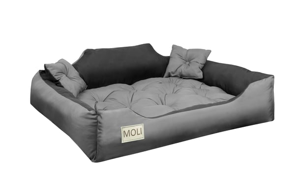 Hundeseng hundegård til hund 100x75 cm personaliseret grå