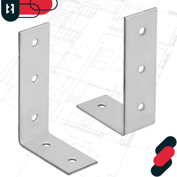 Snickarvinkel byggkoppling stål galvaniserad 50x80x25 mm 100 st