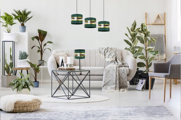 NATBORDLAMPE, ELEGANT GYLDET LAMPESKÆRM, 20 CM
