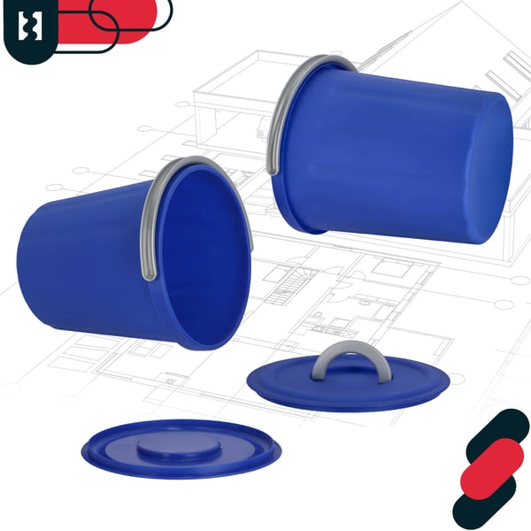 KOTARBAU® Spand med låg og håndtag, plastik, marineblå, 15 l