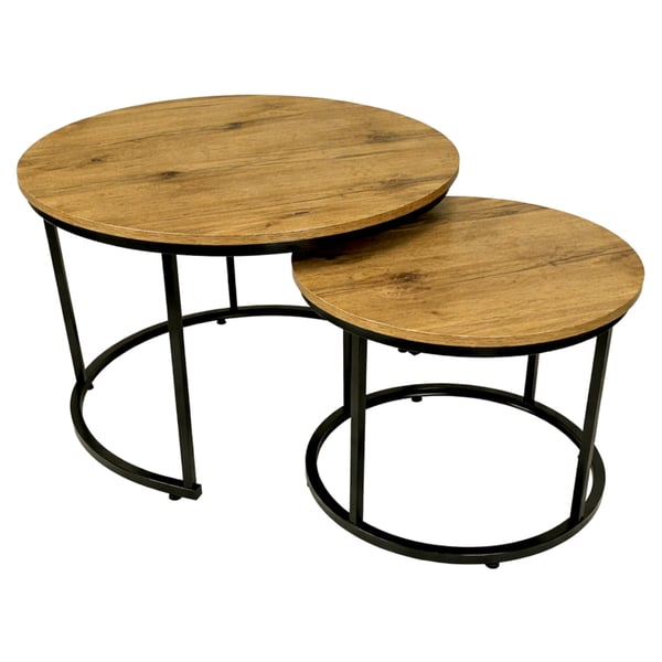 Begryf runt soffbord set om 2 aluminum 53x47 och 43x39 cm