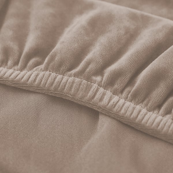 Sofföverkast sammetstyg beige cappuccino 165-200 cm