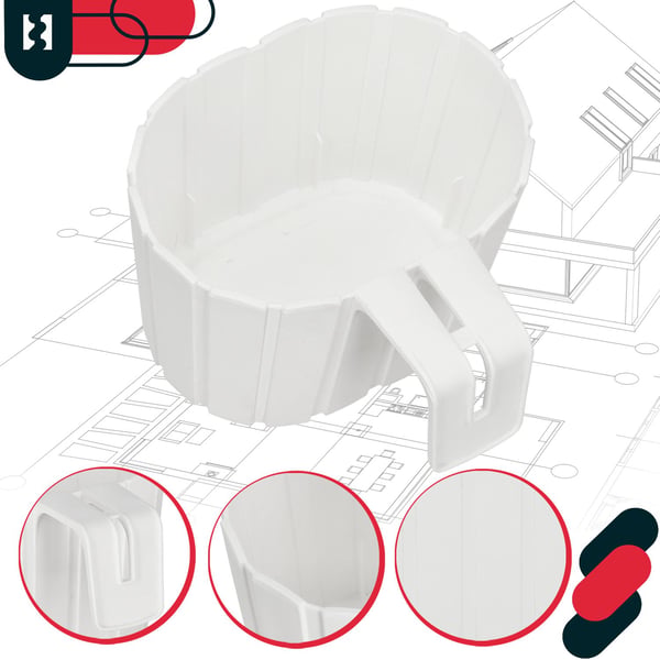 Parvekkeen kukkaruukku, ripustettava kaiteeseen, valkoinen, 20 cm, 2 kpl:n setti