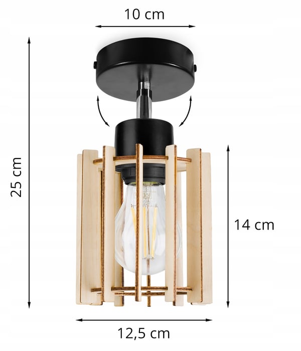 MODERN LED-TAKLAMPA I TRÄ