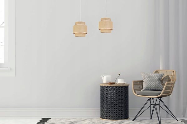 Hængende lampe, loftslysekrone, lampeskærm, boho juta