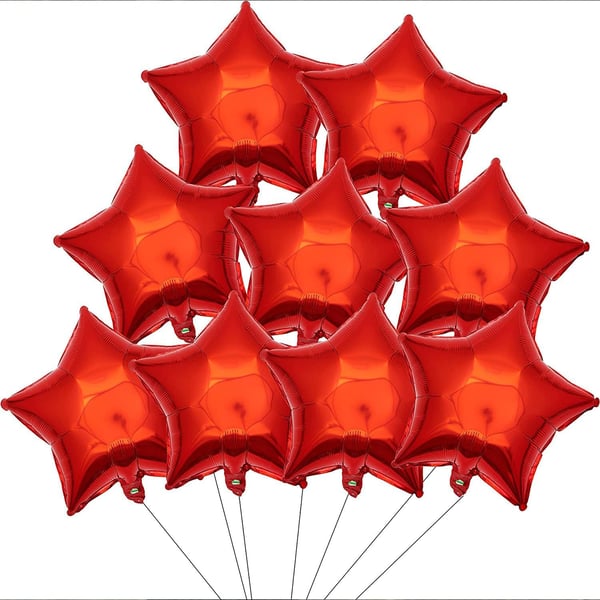 Rød stjerne folieballon julefest nytårsaften 45 cm 25 stk.