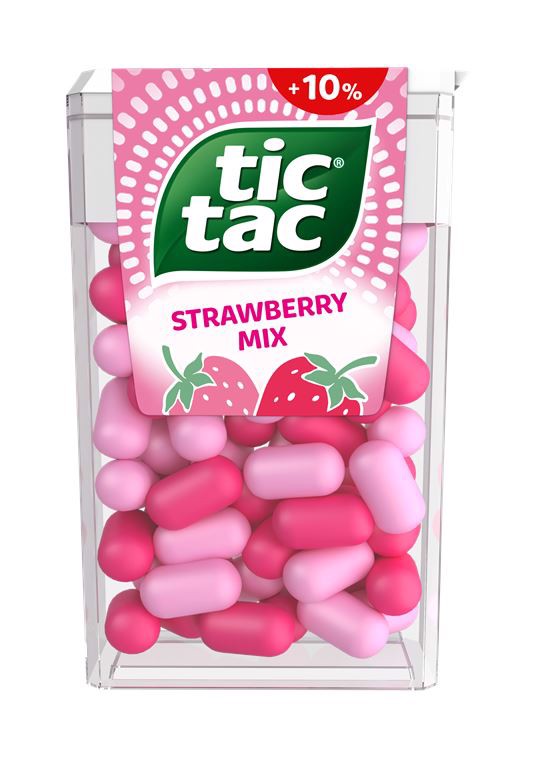 Tic Tac Mansikka Mix mansikanmakuiset drageet 54 g