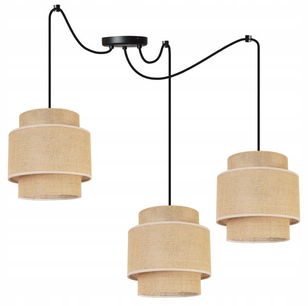 Hængende lampe, loftslysekrone, lampeskærm, boho juta