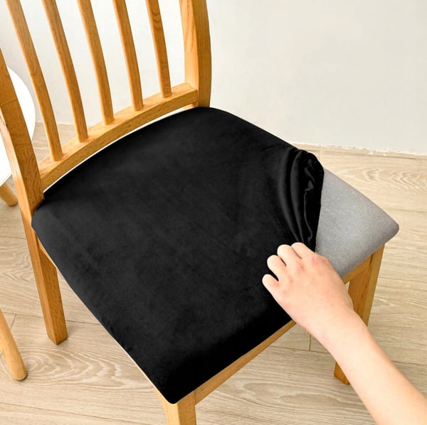 Sittlägg 40x40 cm svart elastisk velour