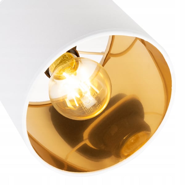 GAMA loftlampe, justerbar lysvinkel, 3 E27 pærer, hvid, gylden midte