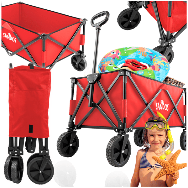 Hopfällbar strandvagn 100 kg campingturist för semester