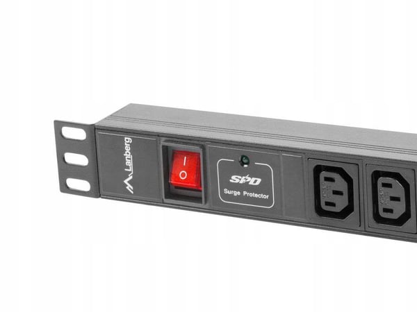 Lanberg rackmonteret strømskinne 1U 16A PDU 8x PL 2m sort