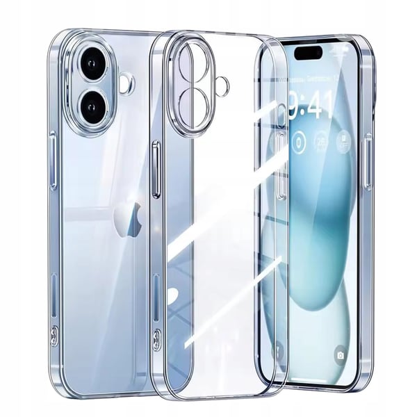 iPhone 16 -kotelo, vahva läpinäkyvä ja joustava kotelo, jossa on kansi