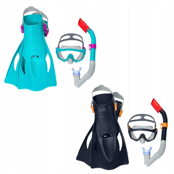 Dykkersæt: Maske med snorkel, svømmebriller + finner