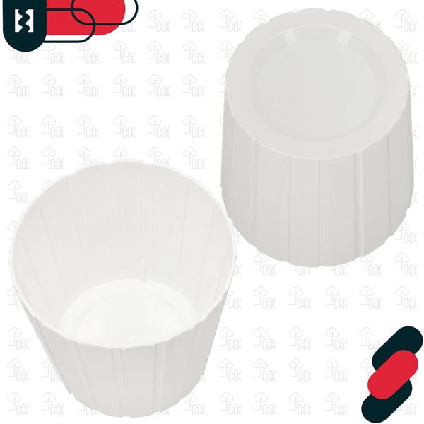 Plastkruka för blommor och örter på balkongen eller terrassen, vit, 24 cm, 6 st.