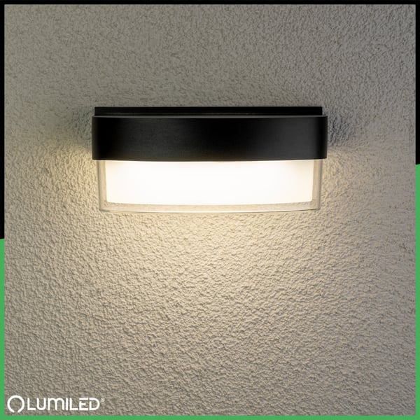 LED facadelampe udendørs væglampe til have varm 4000K 5W IP54 SEVIA sort LUMILED