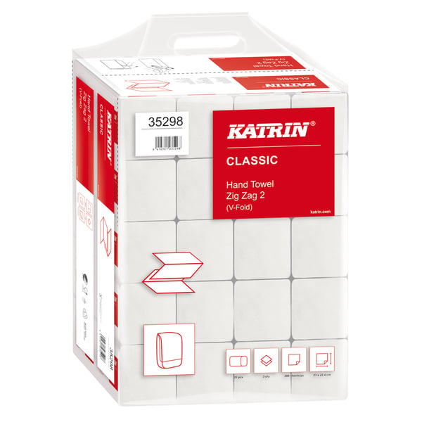 Katrin Classic 2-pak håndklæder, 4000 stk., hvid, handypack