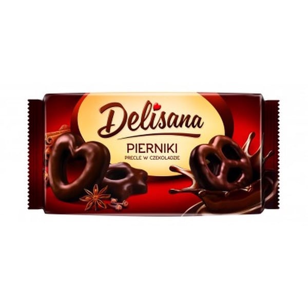 Delisana Piparkakkupretzelit tummassa suklaassa 400g