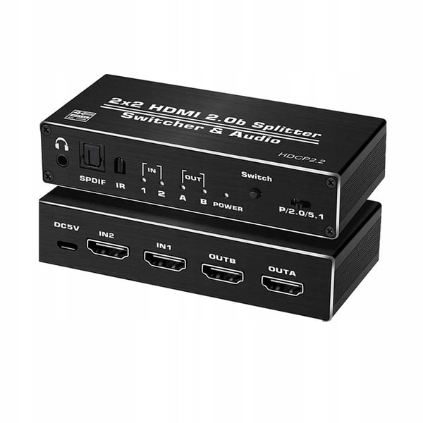 MATRIX HDMI 2.0 2x2 SWITCH SPLITTER DOLBY ATMOS 7.1