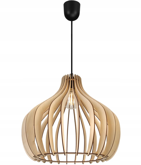 MODERN LED-TAKLAMPA I TRÄ