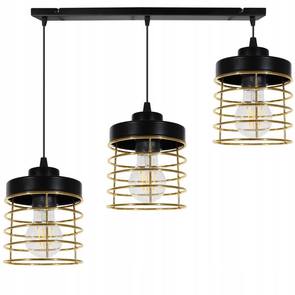 LOFTSLAMPE MED LED-LYKRONE MED GYLDEN TRÅD