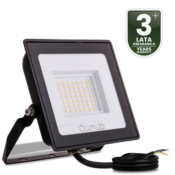 LED-strålkastare ZUNA2 50W 4500lm 4000K IP65 svart LUMILED