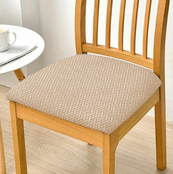 Sædebetræk 40x40cm beige elastisk jacquard [60-Z1-BZ]