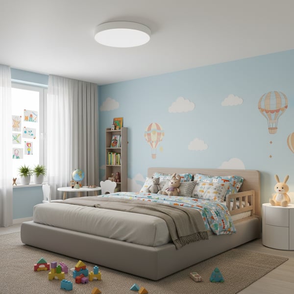 Loftlampe til påbygning, rund, flimrfri, kold hvid, varm hvid, LED