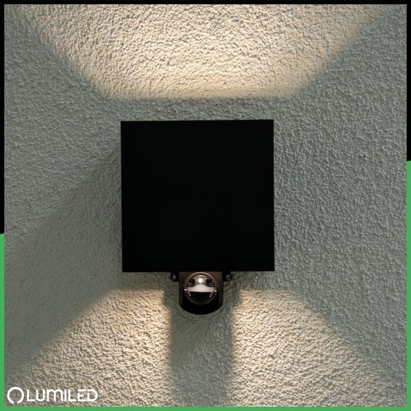 Havevæglampe G9 LED facade justerbar op/ned PIR sensor sort PYXIS LUMILED