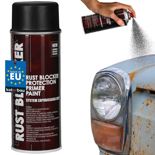 Rostbeskyttende spraymaling til metalgelænder og porte sort RAL 9005 400 ml