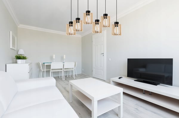 Hængende lampe, loftslysekrone, træ, LED lampeskærm